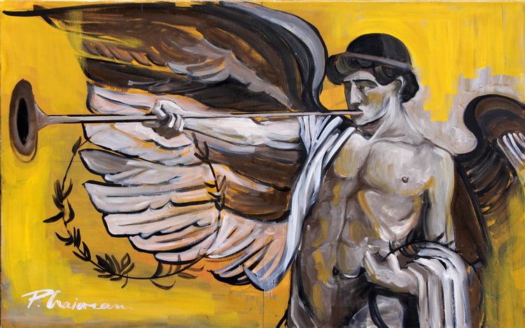 Winged genius, PAULA CRAIOVEANU oil on canvas, 70110cm