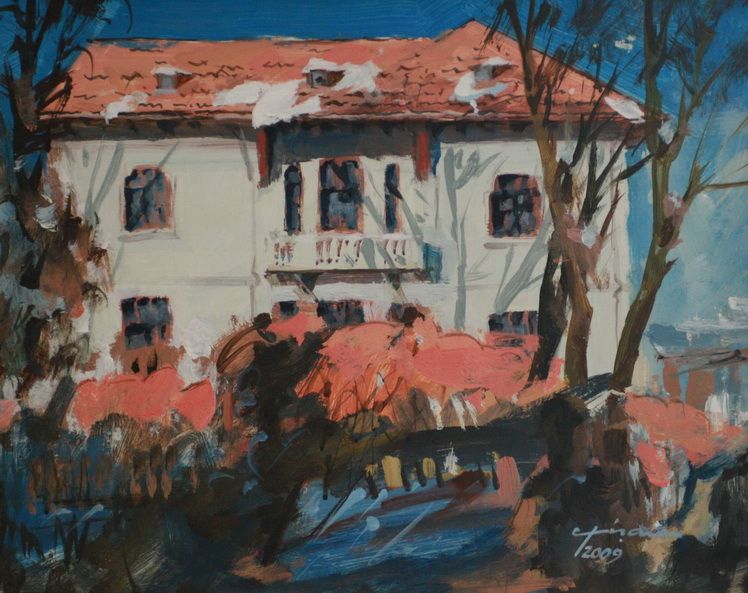7. Teodor Visan, Casa in soare, acrilic pe panza, 4050 cm, 2009