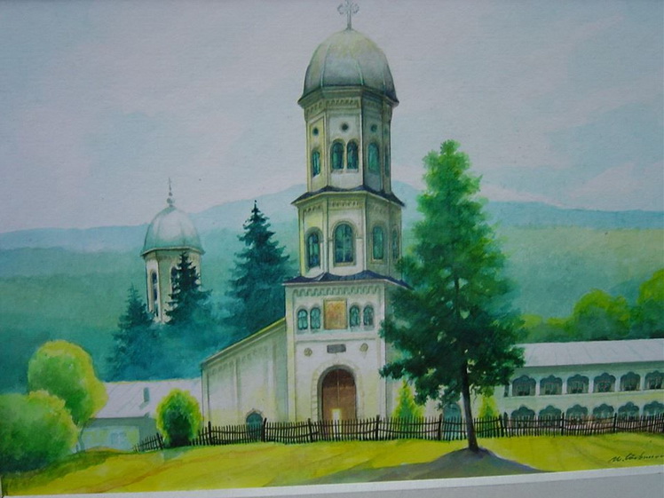 14. Nicolae Carbunaru, Manastirea Cocos, acuarela, 42x28,5 cm